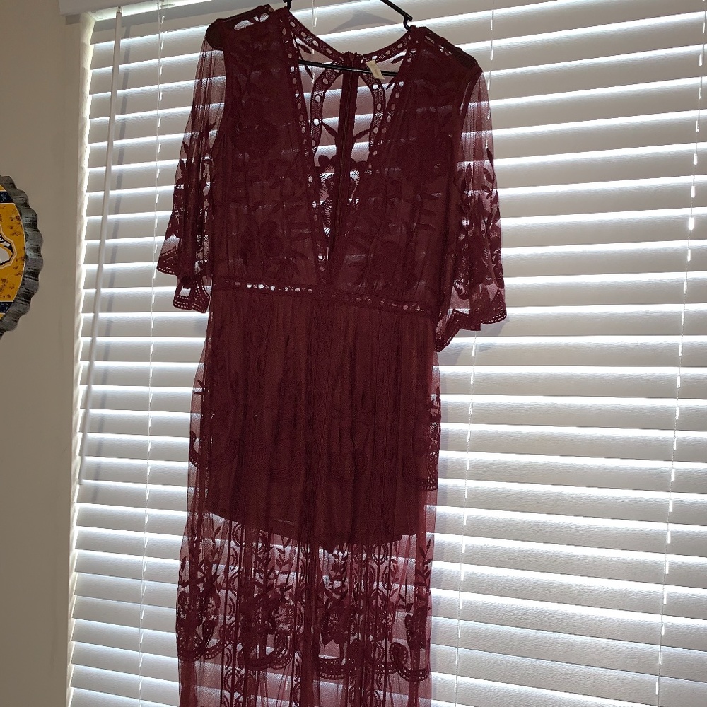 Burgundy Maxi Romper